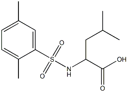 2-[(2,5-dimethylbenzene)sulfonamido]-4-methylpentanoic acid Struktur