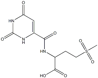 2-[(2,6-dioxo-1,2,3,6-tetrahydropyrimidin-4-yl)formamido]-4-methanesulfonylbutanoic acid Struktur