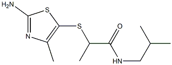 2-[(2-amino-4-methyl-1,3-thiazol-5-yl)sulfanyl]-N-(2-methylpropyl)propanamide Struktur