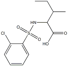 2-[(2-chlorobenzene)sulfonamido]-3-methylpentanoic acid Struktur