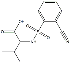 2-[(2-cyanobenzene)sulfonamido]-3-methylbutanoic acid Struktur