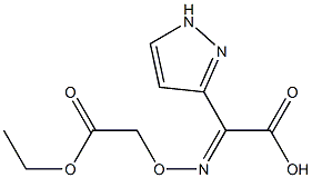 2-[(2-ethoxy-2-oxoethoxy)imino]-2-(1H-pyrazol-3-yl)acetic acid Struktur