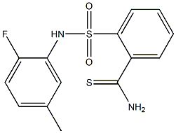 2-[(2-fluoro-5-methylphenyl)sulfamoyl]benzene-1-carbothioamide Struktur