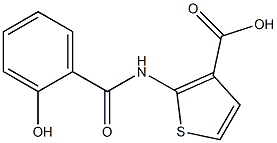 2-[(2-hydroxybenzoyl)amino]thiophene-3-carboxylic acid Struktur