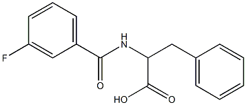 2-[(3-fluorobenzoyl)amino]-3-phenylpropanoic acid Struktur