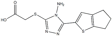 2-[(4-amino-5-{4H,5H,6H-cyclopenta[b]thiophen-2-yl}-4H-1,2,4-triazol-3-yl)sulfanyl]acetic acid Struktur