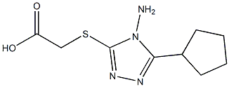 2-[(4-amino-5-cyclopentyl-4H-1,2,4-triazol-3-yl)sulfanyl]acetic acid Struktur