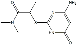 2-[(4-amino-6-oxo-1,6-dihydropyrimidin-2-yl)sulfanyl]-N,N-dimethylpropanamide Struktur