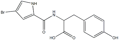 2-[(4-bromo-1H-pyrrol-2-yl)formamido]-3-(4-hydroxyphenyl)propanoic acid Struktur