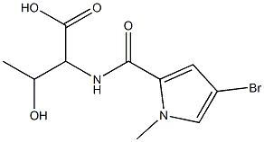 2-[(4-bromo-1-methyl-1H-pyrrol-2-yl)formamido]-3-hydroxybutanoic acid Struktur