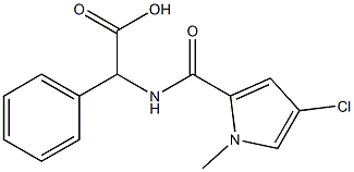 2-[(4-chloro-1-methyl-1H-pyrrol-2-yl)formamido]-2-phenylacetic acid Struktur