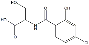 2-[(4-chloro-2-hydroxybenzoyl)amino]-3-hydroxypropanoic acid Struktur