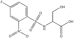 2-[(4-fluoro-2-nitrobenzene)sulfonamido]-3-hydroxypropanoic acid Struktur