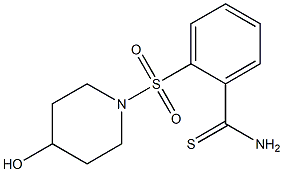 2-[(4-hydroxypiperidine-1-)sulfonyl]benzene-1-carbothioamide Struktur