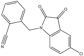 2-[(5-chloro-2,3-dioxo-2,3-dihydro-1H-indol-1-yl)methyl]benzonitrile Struktur