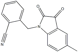 2-[(5-methyl-2,3-dioxo-2,3-dihydro-1H-indol-1-yl)methyl]benzonitrile Struktur