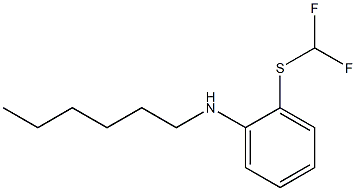 2-[(difluoromethyl)sulfanyl]-N-hexylaniline Struktur