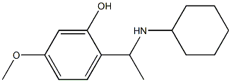 2-[1-(cyclohexylamino)ethyl]-5-methoxyphenol Struktur