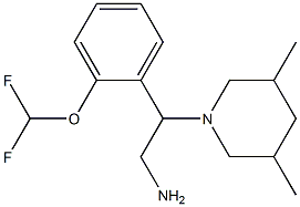 2-[2-(difluoromethoxy)phenyl]-2-(3,5-dimethylpiperidin-1-yl)ethan-1-amine Struktur