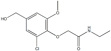 2-[2-chloro-4-(hydroxymethyl)-6-methoxyphenoxy]-N-ethylacetamide Struktur