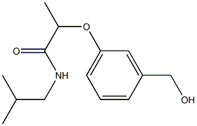 2-[3-(hydroxymethyl)phenoxy]-N-(2-methylpropyl)propanamide Struktur