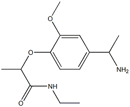 2-[4-(1-aminoethyl)-2-methoxyphenoxy]-N-ethylpropanamide Struktur