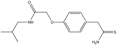 2-[4-(2-amino-2-thioxoethyl)phenoxy]-N-isobutylacetamide Struktur