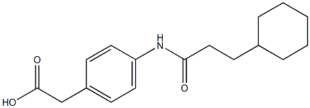 2-[4-(3-cyclohexylpropanamido)phenyl]acetic acid Struktur