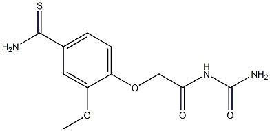 2-[4-(aminocarbonothioyl)-2-methoxyphenoxy]-N-(aminocarbonyl)acetamide Struktur