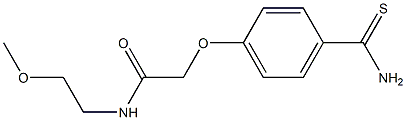 2-[4-(aminocarbonothioyl)phenoxy]-N-(2-methoxyethyl)acetamide Struktur