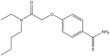 2-[4-(aminocarbonothioyl)phenoxy]-N-butyl-N-ethylacetamide Struktur