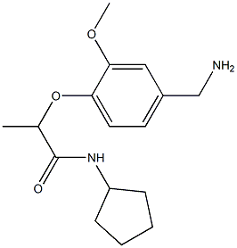 2-[4-(aminomethyl)-2-methoxyphenoxy]-N-cyclopentylpropanamide Struktur