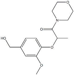 2-[4-(hydroxymethyl)-2-methoxyphenoxy]-1-(morpholin-4-yl)propan-1-one Struktur