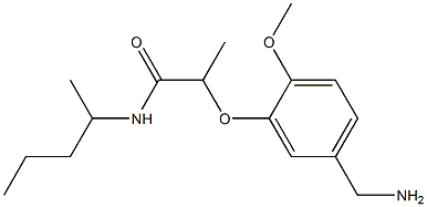 2-[5-(aminomethyl)-2-methoxyphenoxy]-N-(pentan-2-yl)propanamide Struktur