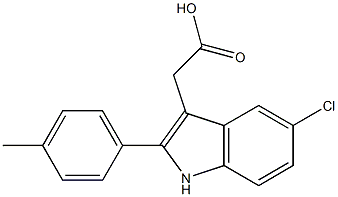 2-[5-chloro-2-(4-methylphenyl)-1H-indol-3-yl]acetic acid Struktur