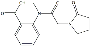 2-[N-methyl-2-(2-oxopyrrolidin-1-yl)acetamido]benzoic acid Struktur