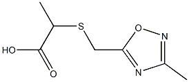 2-{[(3-methyl-1,2,4-oxadiazol-5-yl)methyl]sulfanyl}propanoic acid Struktur