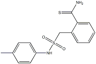 2-{[(4-methylphenyl)sulfamoyl]methyl}benzene-1-carbothioamide Struktur