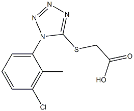 2-{[1-(3-chloro-2-methylphenyl)-1H-1,2,3,4-tetrazol-5-yl]sulfanyl}acetic acid Struktur