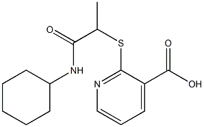 2-{[1-(cyclohexylcarbamoyl)ethyl]sulfanyl}pyridine-3-carboxylic acid Struktur