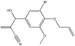 2-{[3-bromo-5-methoxy-4-(prop-2-en-1-yloxy)phenyl](hydroxy)methyl}prop-2-enenitrile Struktur