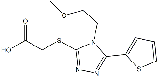 2-{[4-(2-methoxyethyl)-5-(thiophen-2-yl)-4H-1,2,4-triazol-3-yl]sulfanyl}acetic acid Struktur