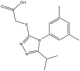 2-{[4-(3,5-dimethylphenyl)-5-(propan-2-yl)-4H-1,2,4-triazol-3-yl]sulfanyl}acetic acid Struktur