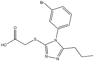 2-{[4-(3-bromophenyl)-5-propyl-4H-1,2,4-triazol-3-yl]sulfanyl}acetic acid Struktur