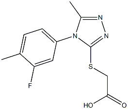 2-{[4-(3-fluoro-4-methylphenyl)-5-methyl-4H-1,2,4-triazol-3-yl]sulfanyl}acetic acid Struktur