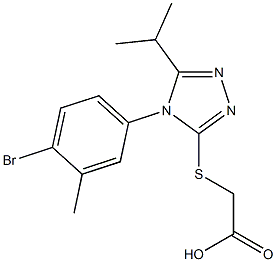 2-{[4-(4-bromo-3-methylphenyl)-5-(propan-2-yl)-4H-1,2,4-triazol-3-yl]sulfanyl}acetic acid Struktur