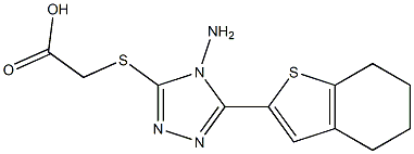 2-{[4-amino-5-(4,5,6,7-tetrahydro-1-benzothiophen-2-yl)-4H-1,2,4-triazol-3-yl]sulfanyl}acetic acid Struktur