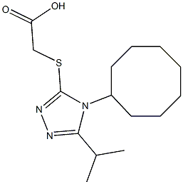 2-{[4-cyclooctyl-5-(propan-2-yl)-4H-1,2,4-triazol-3-yl]sulfanyl}acetic acid Struktur