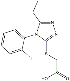 2-{[5-ethyl-4-(2-iodophenyl)-4H-1,2,4-triazol-3-yl]sulfanyl}acetic acid Struktur