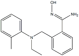 2-{[ethyl(2-methylphenyl)amino]methyl}-N'-hydroxybenzene-1-carboximidamide Struktur